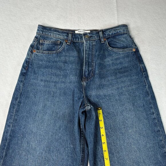 Reformation Cary High Rise Slouchy Wide Leg Jeans Women's Size 27 Medium Wash - Picture 7 of 15